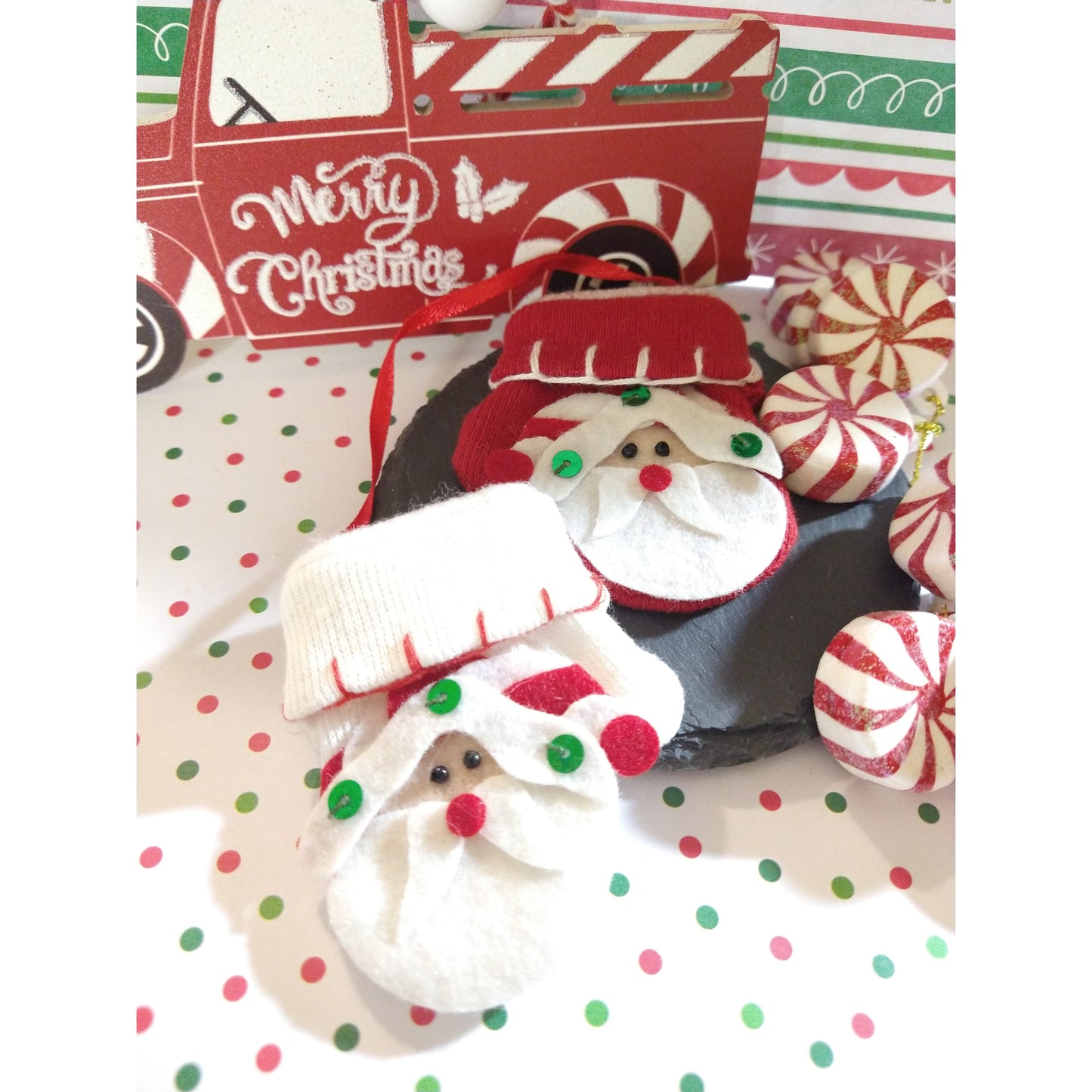 Santa Mittens Ornament