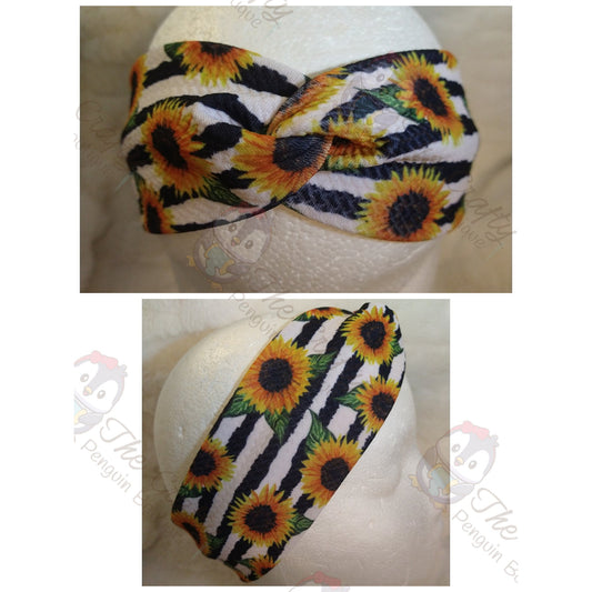 Sunflowers & Stripes Headbands & Scrunchies