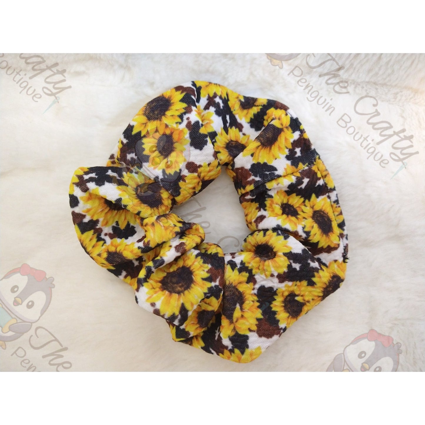Sunflowers & Cow Print Headbands & Scrunchies