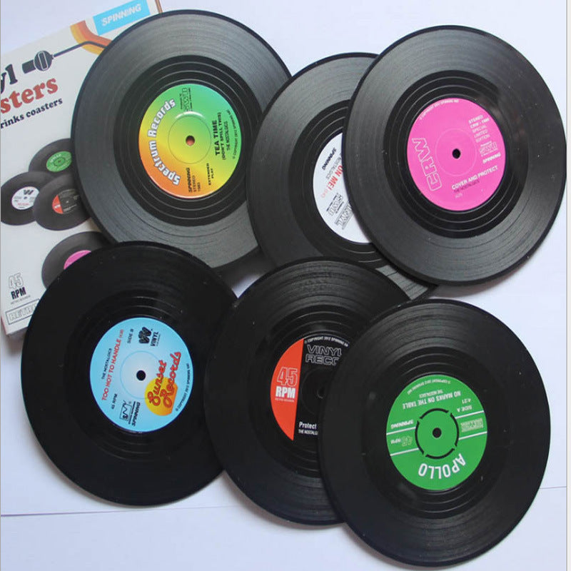 Retro Vinyl Record Coasters